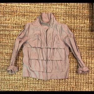 Loft Lavender Ruffle Cotton Jacket Sz 8